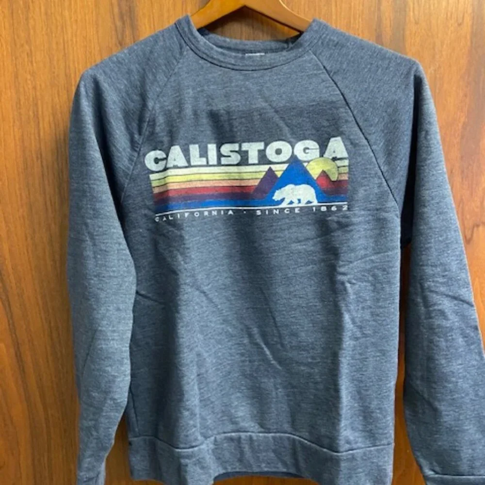 Calistoga, Cali retro sweatshirt, excellent shape, unisex style fits men's small - Picture 1 of 3